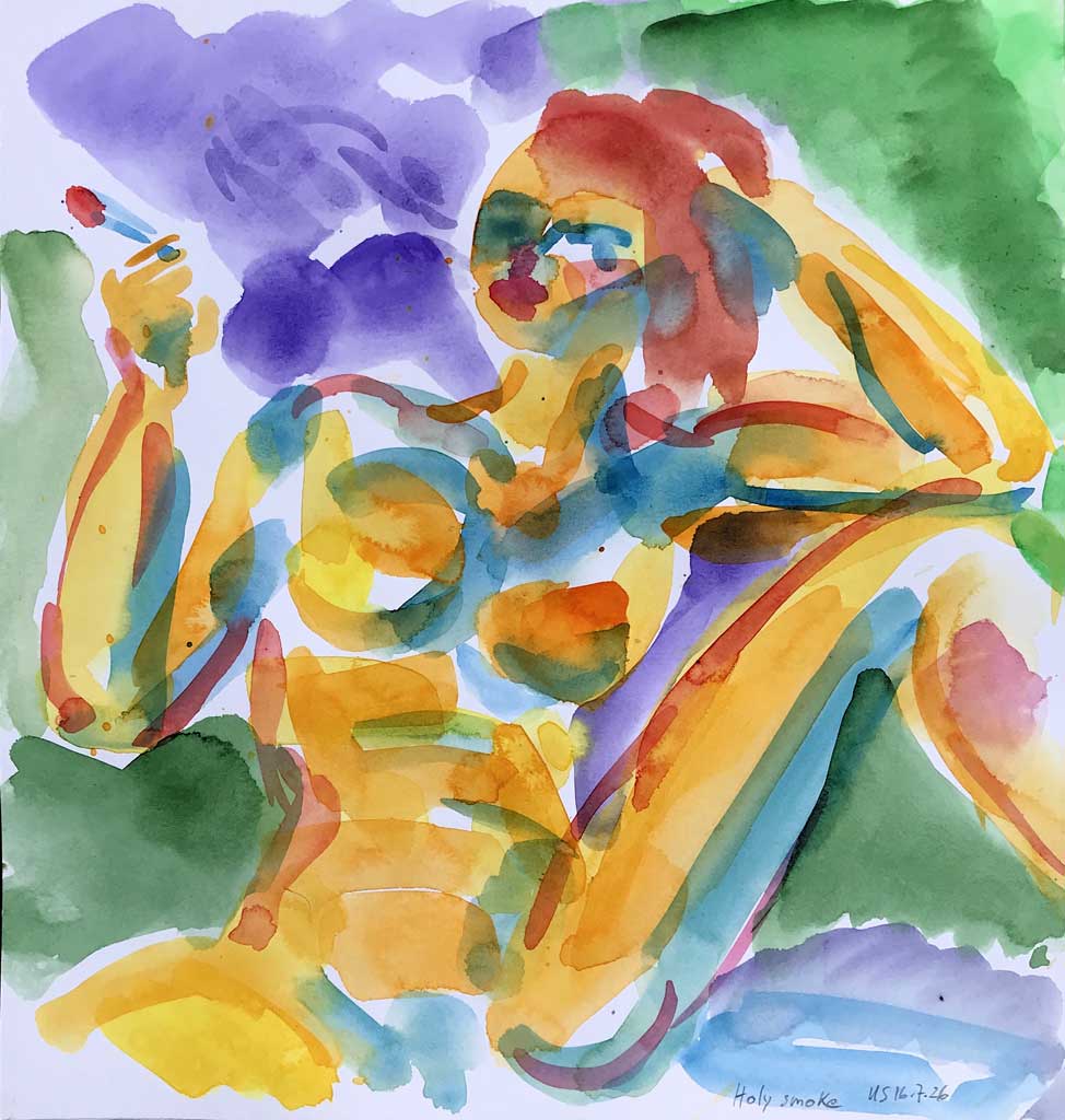 halbliegender Akt rot
