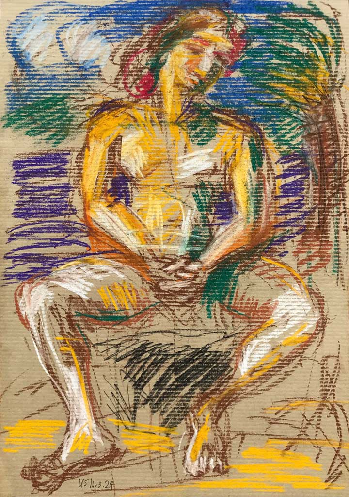 sitting male nude